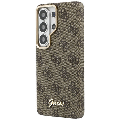 MagSafe Case for Samsung Galaxy S26 S942, Guess, 4G Script Logo, Brown