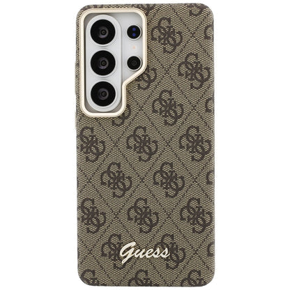 MagSafe Case for Samsung Galaxy S26 S942, Guess, 4G Script Logo, Brown