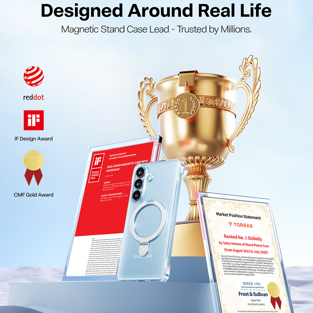 MagSafe Case for Samsung Galaxy S26, Torras, Ostand Slim, Transparent