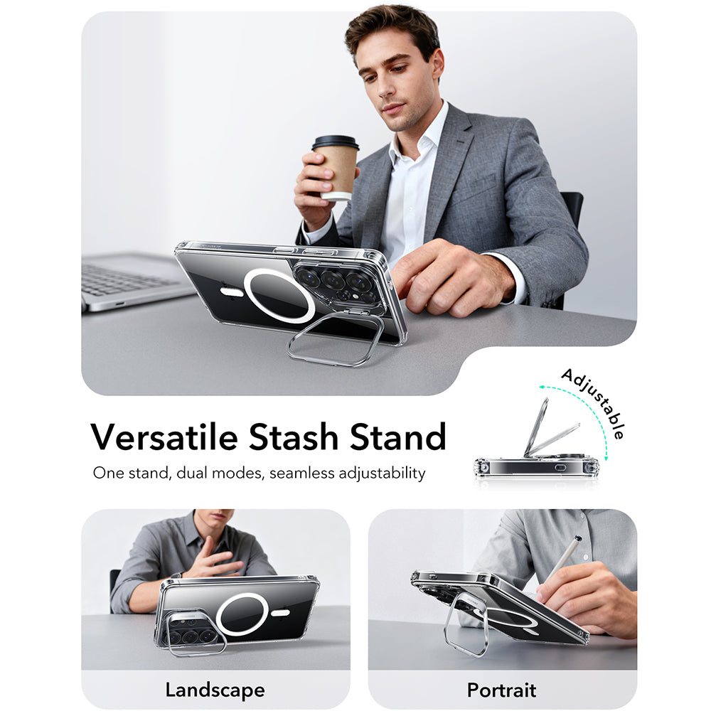 MagSafe Case for Samsung Galaxy S26 Ultra, ESR, Classic Hybrid Kickstand, Transparent