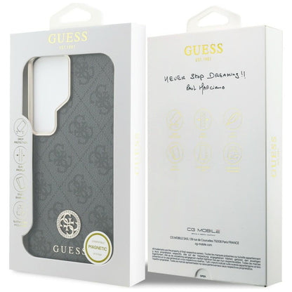 MagSafe Case for Samsung Galaxy S26 Ultra S948, Guess, Strass Round Logo, Black