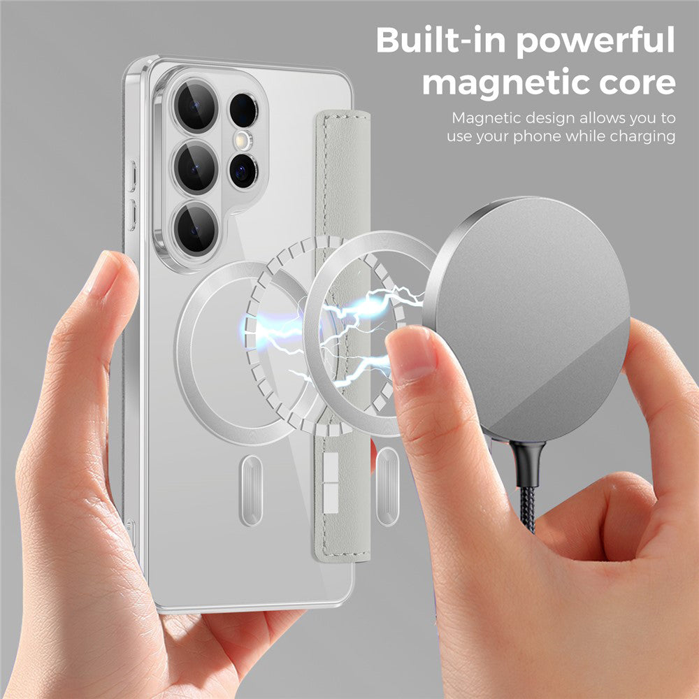 MagSafe Case for Samsung Galaxy S26 Ultra S948, Techsuit, SmartMag Book, Gray