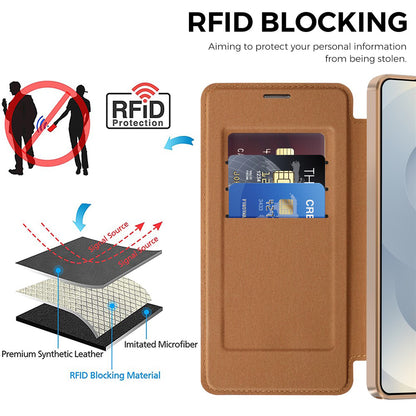 MagSafe Case for Samsung Galaxy S26 Ultra, Techsuit, SmartMag Book, Brown