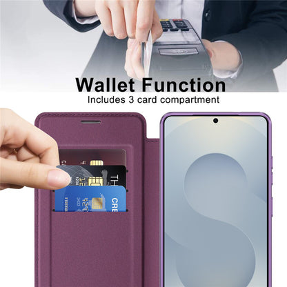 MagSafe Case for Samsung Galaxy S26 Ultra S948, Techsuit, SmartMag Book, Purple