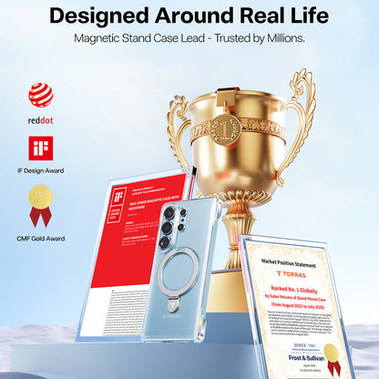 MagSafe Case for Samsung Galaxy S26 Ultra, Torras, Ostand Slim, Transparent