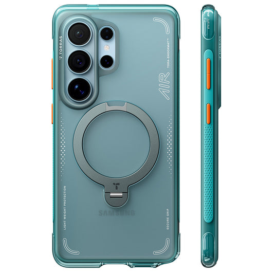 MagSafe Case for Samsung Galaxy S26 Ultra, Torras, Ostand Spin Air, Green