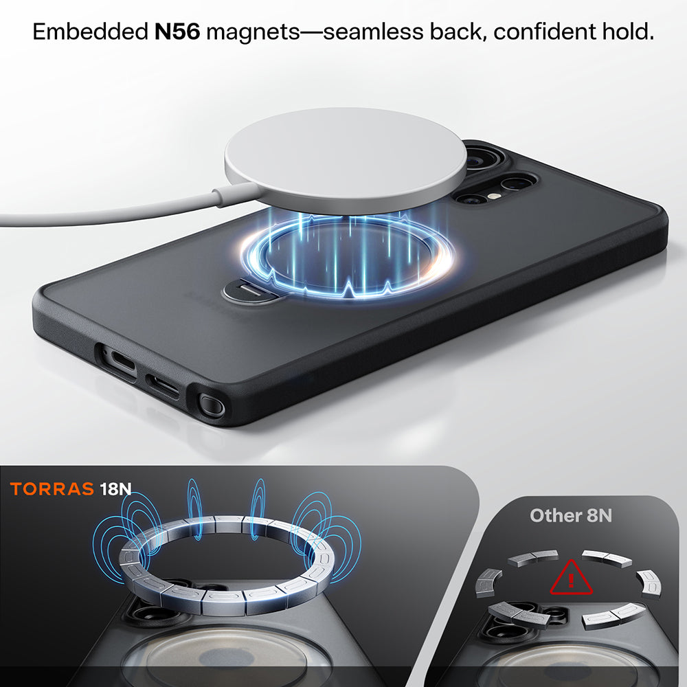 MagSafe Case for Samsung Galaxy S26 Ultra, Torras, Ostand Spin, Black