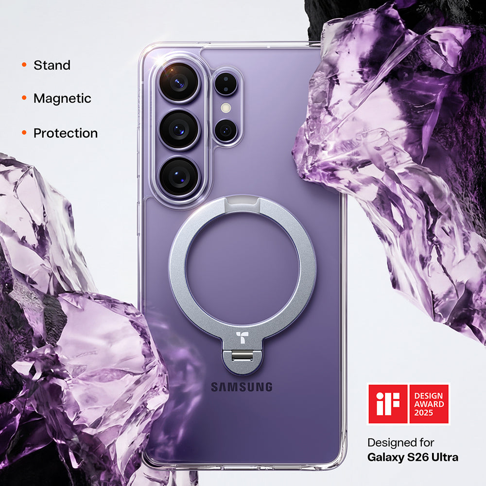 MagSafe Case for Samsung Galaxy S26 Ultra, Torras, Ostand Spin, Transparent