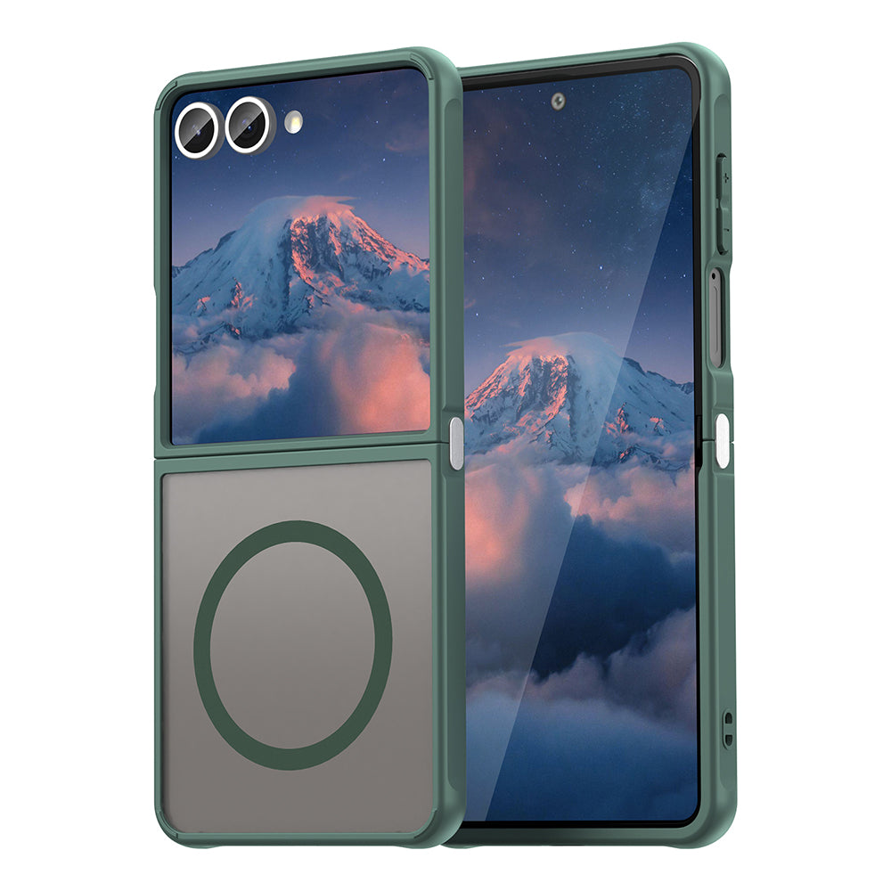 MagSafe Case for Samsung Galaxy Z Flip7 F766, Techsuit, HaloFrost II, Green