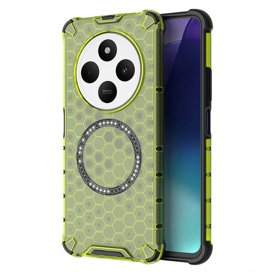 MagSafe Case for Xiaomi Poco C75 / Redmi 14C, Techsuit, HoneyComb Shield, Green
