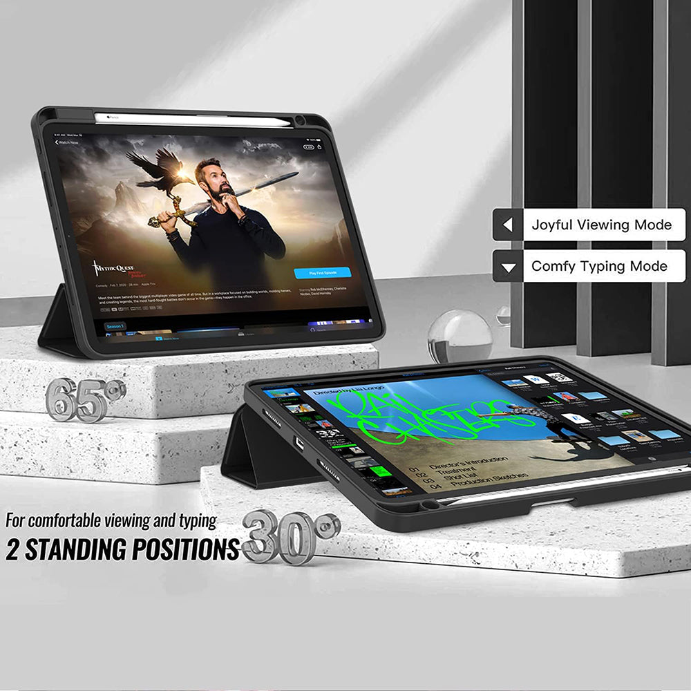 Case for Apple iPad Pro 13 (2024), Techsuit, Flex Trifold, Black