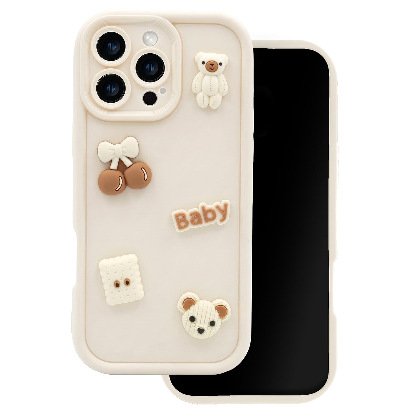 Case for Apple iPhone 13, OEM, Ultra Trendy 3D Bear, Beige