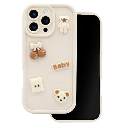 Case for Apple iPhone 13, OEM, Ultra Trendy 3D Bear, Beige