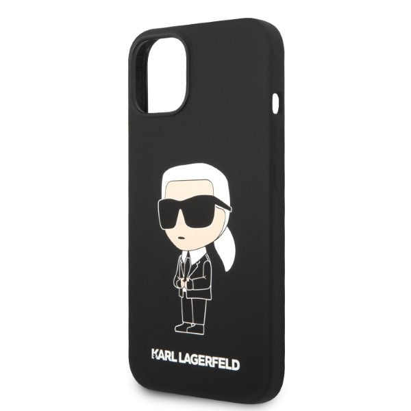 Case for Apple iPhone 14 Plus, Karl Lagerfeld, Ikonik Karl Silicone, Black