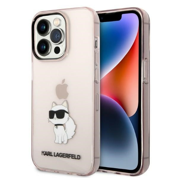 Case for Apple iPhone 14 Pro, Karl Lagerfeld, Ikonik Choupette, Pink