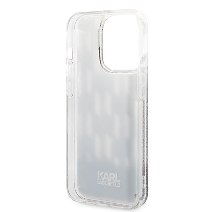 Case for Apple iPhone 14 Pro, Karl Lagerfeld, Liquid Glitter Monogram, Black