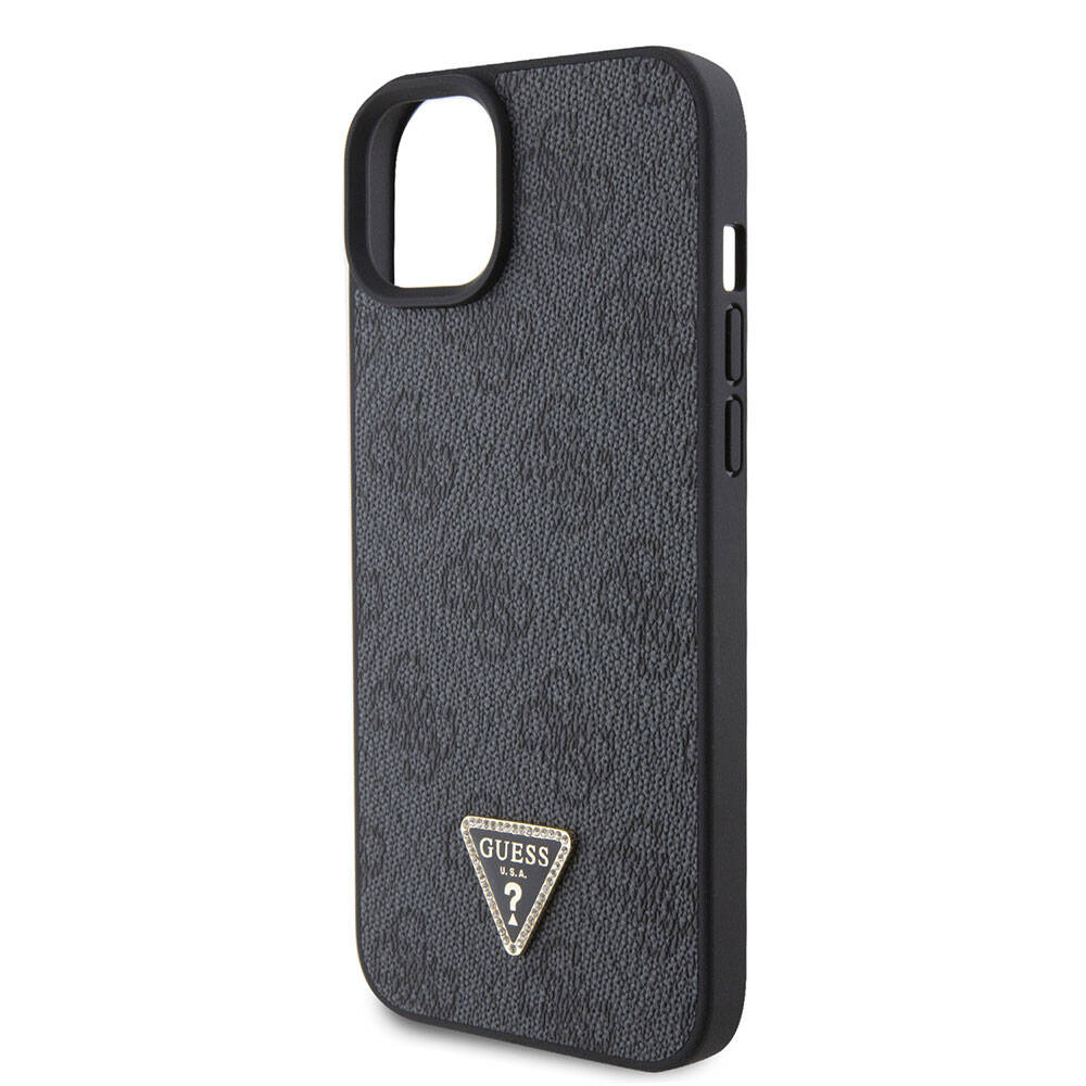 Case for Apple iPhone 15 / 14, Guess, Crossbody 4G Metal Logo, Black
