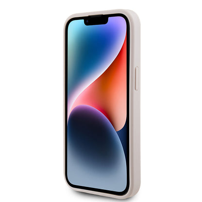 Case for Apple iPhone 15, Guess, 4G Metal Gold Logo, Pink