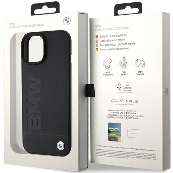 Case for Apple iPhone 15 Plus, BMW, Natural Hot Stamp, Black