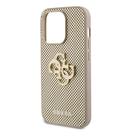 Case for Apple iPhone 15 Pro, Guess, Perforated 4G, Gold