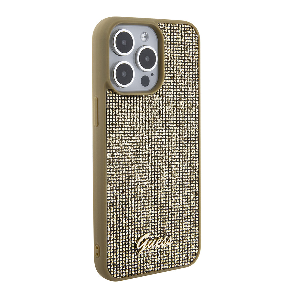 Case for Apple iPhone 15 Pro Max, Guess, Disco Metal Script, Gold