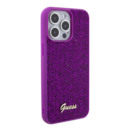 Case for Apple iPhone 15 Pro Max, Guess, Disco Metal Script, Fuchsia
