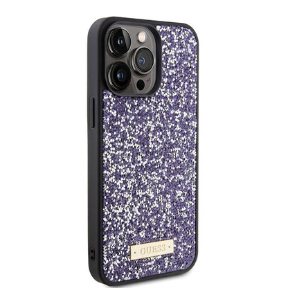 Case for Apple iPhone 15 Pro Max, Guess, Rhinestone Metal Logo, Purple