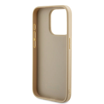 Case for Apple iPhone 15 Pro Max, Guess, Saffiano Iridescent Script, Gold
