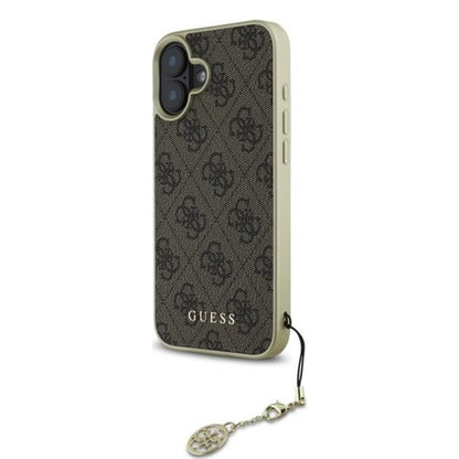 Case for Apple iPhone 16, Guess, 4G Charm, Brown