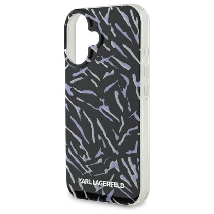 Case for Apple iPhone 16, Karl Lagerfeld, Zebra with Cord Strap, Purple