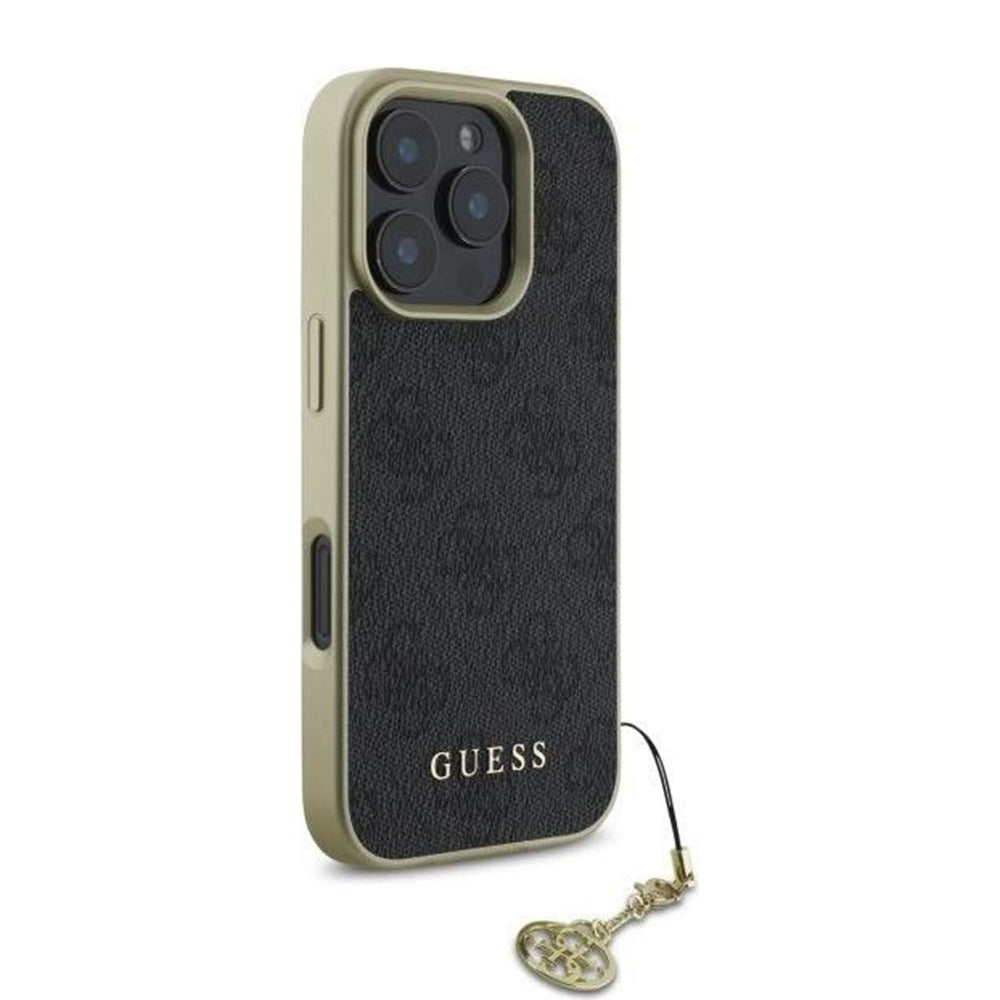 Case for Apple iPhone 16 Pro, Guess, 4G Charm, Black