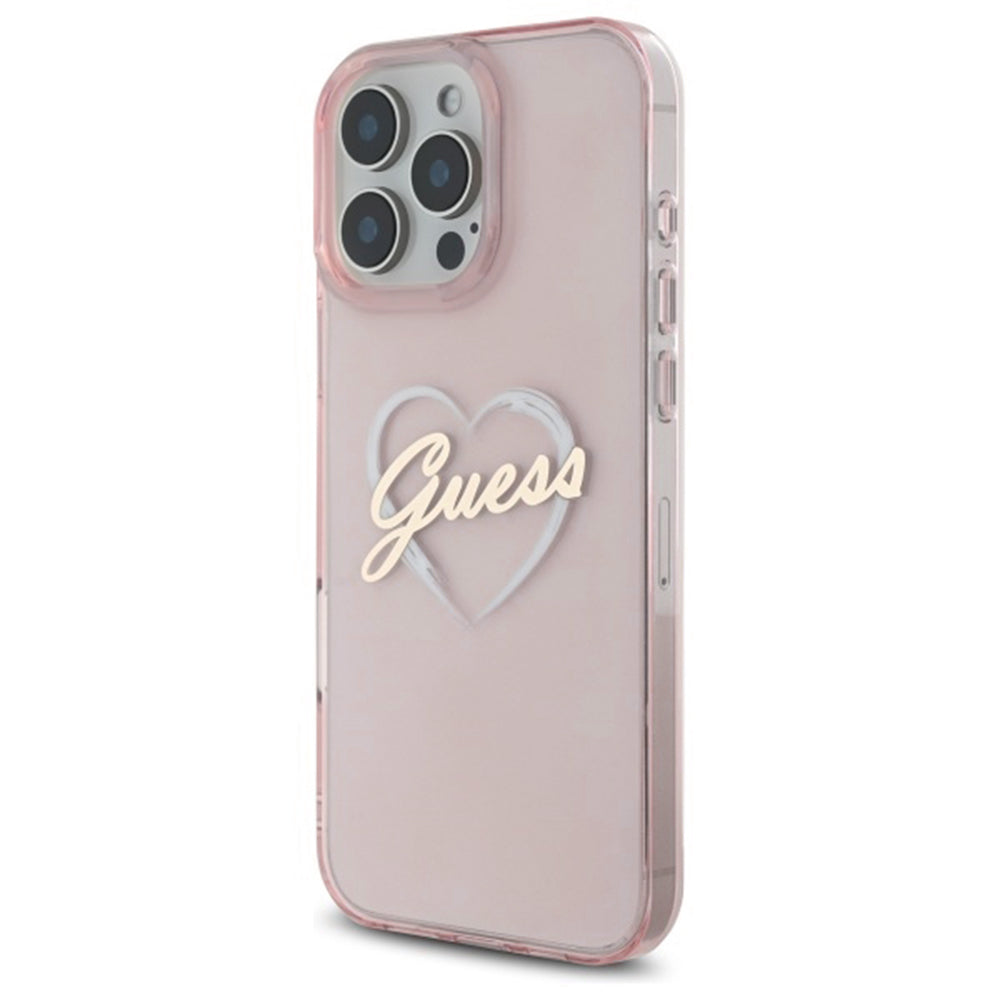 Case for Apple iPhone 16 Pro, Guess, IML Heart, Pink