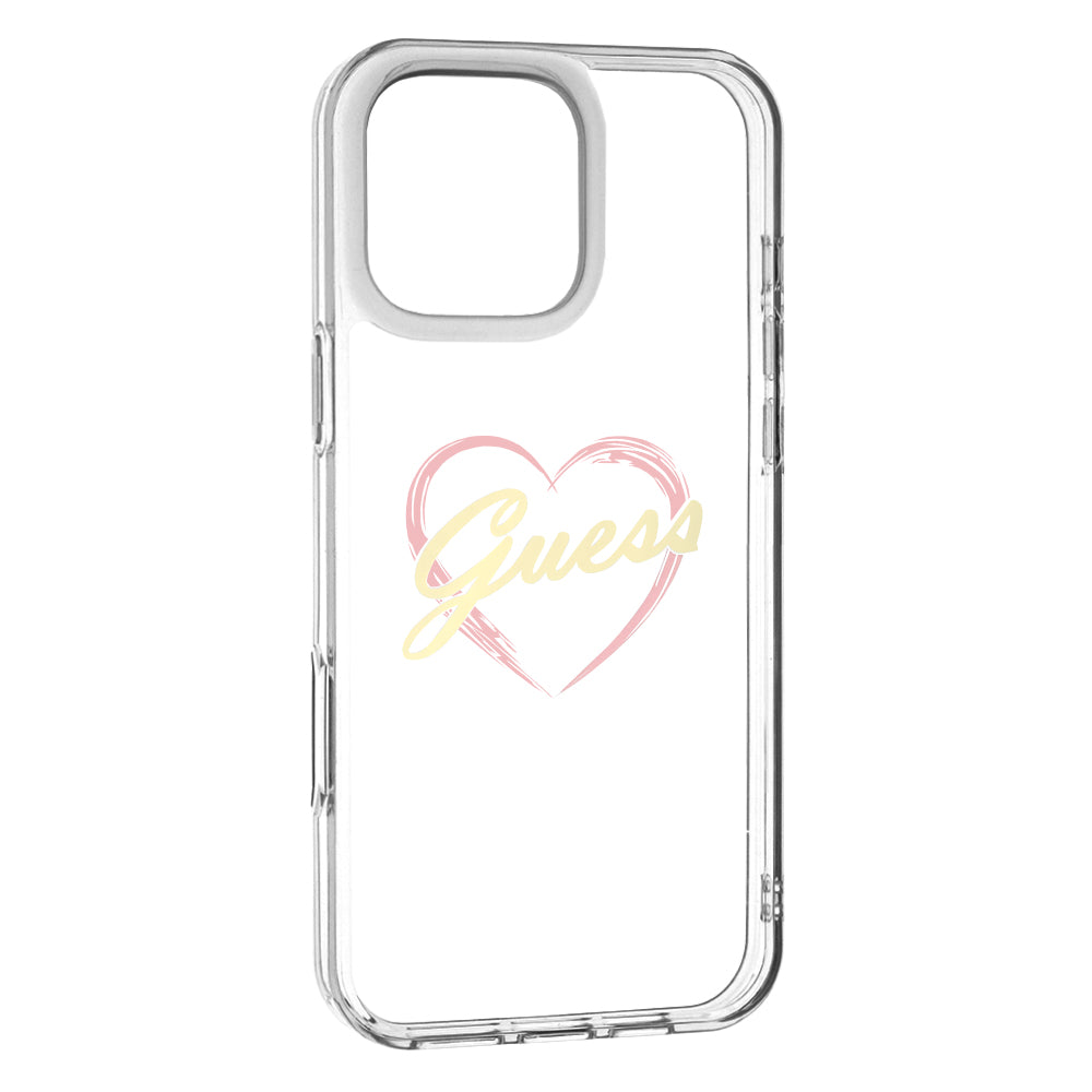 Case for Apple iPhone 16 Pro, Guess, IML Heart, Transparent