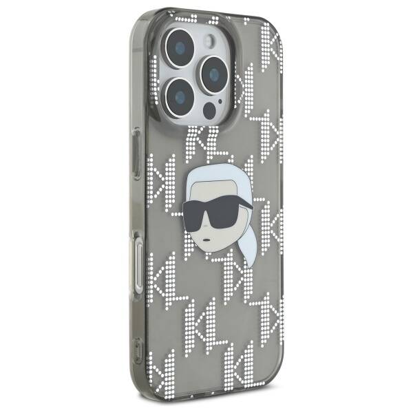 Case for Apple iPhone 16 Pro, Karl Lagerfeld, IML Luxury Electroplated Karl's Head, Black
