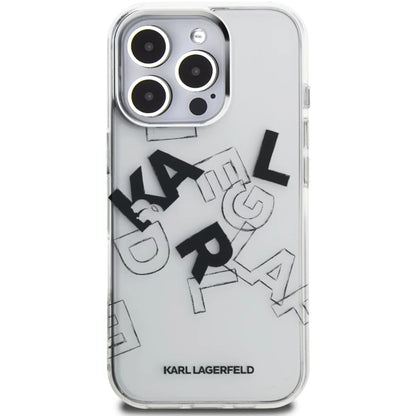 Case for Apple iPhone 16 Pro, Karl Lagerfeld, IML Sketched Graphic Logo, Transparent