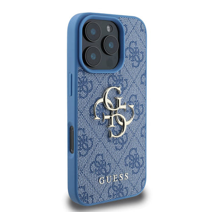 Case for Apple iPhone 16 Pro Max, Guess, 4G Big Logo, Blue