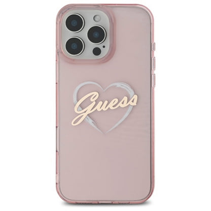 Case for Apple iPhone 16 Pro Max, Guess, IML Heart, Pink