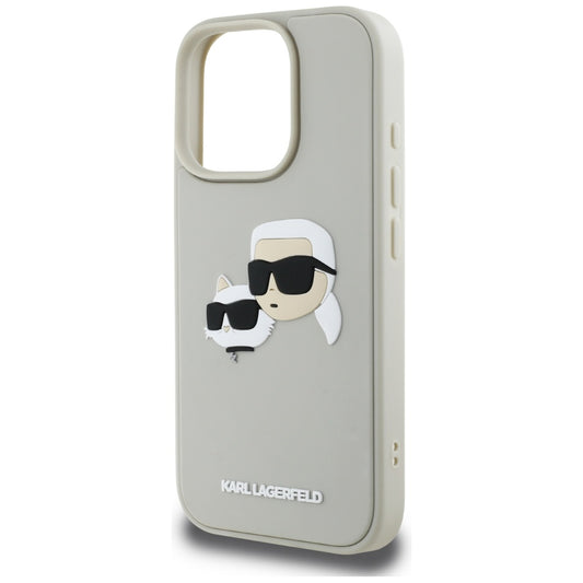 Case for Apple iPhone 16 Pro Max, Karl Lagerfeld, 3D Rubber Karl & Choupette, Beige