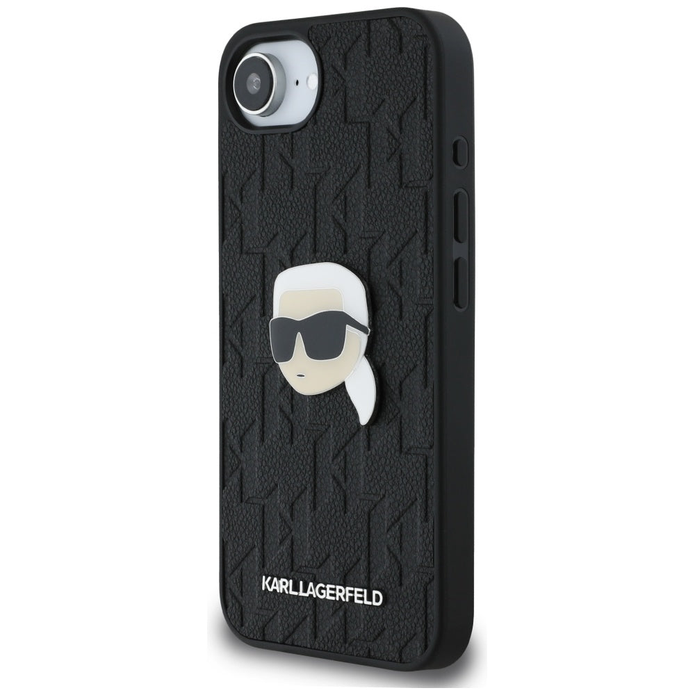 Case for Apple iPhone 16e, Karl Lagerfeld, Monogram Karl's Head, Black
