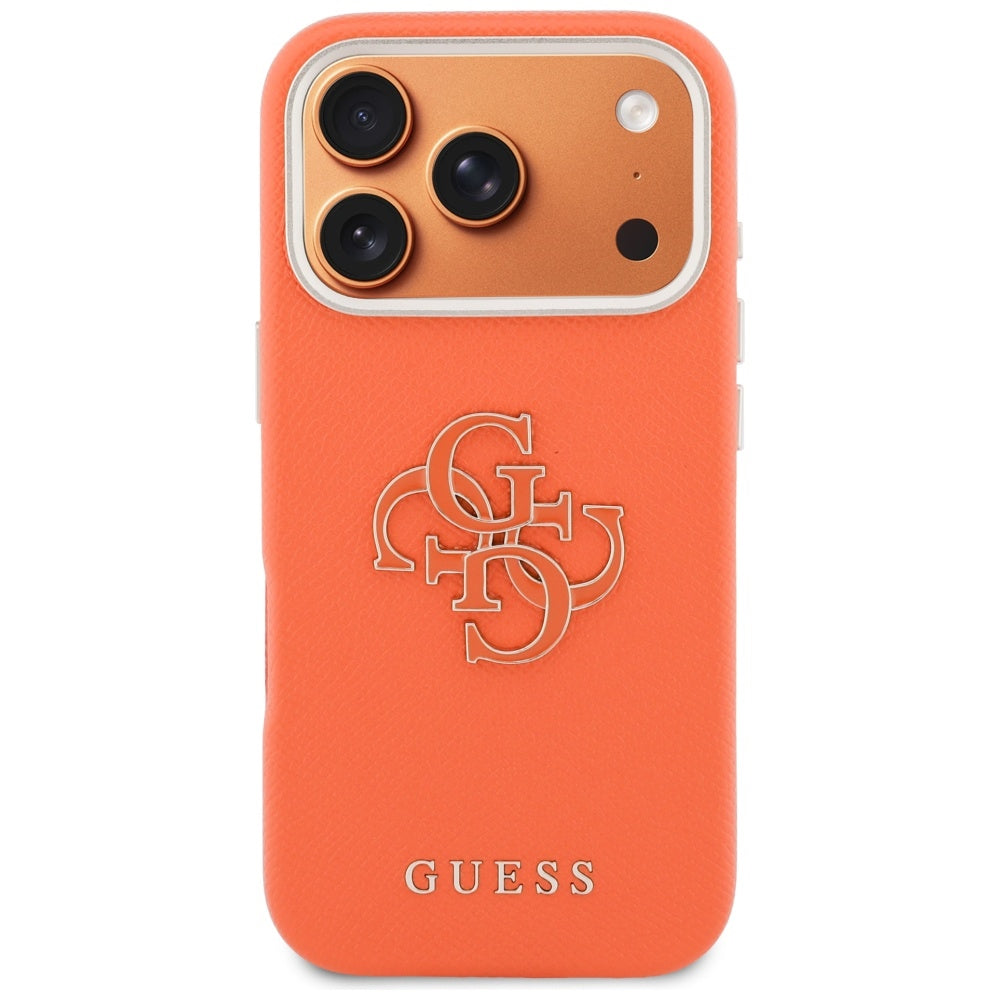 Case for Apple iPhone 17 Pro, Guess, Resin Logo, Orange