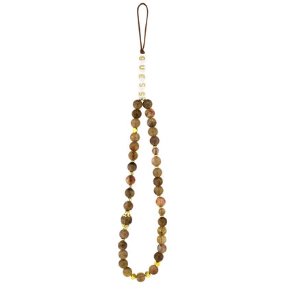 Case for Apple iPhone 17 Pro Max, Guess, 4G Classic Logo with Pearl Strap, Brown