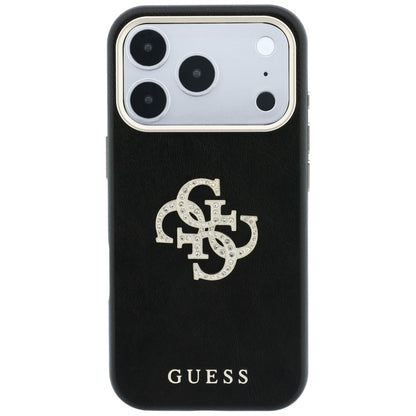 Case for Apple iPhone 18 Pro Max / 17 Pro Max, Guess, Smooth Big Strass Logo, Burgundy