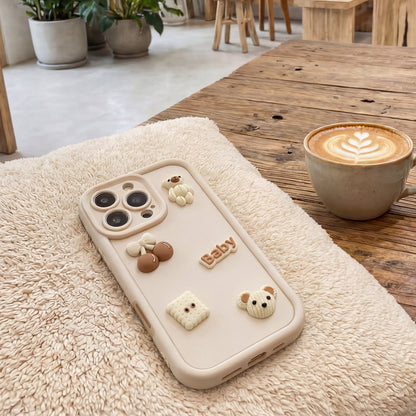 Case for Apple iPhone 11, OEM, Ultra Trendy 3D Bear, Beige