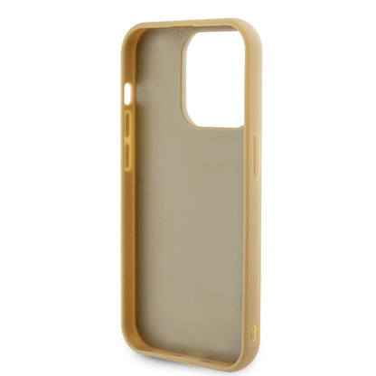 Case for Apple iPhone 15 Pro, Guess, PU Square Mirror Script Logo, Gold GUHCP15LPMSDGSD