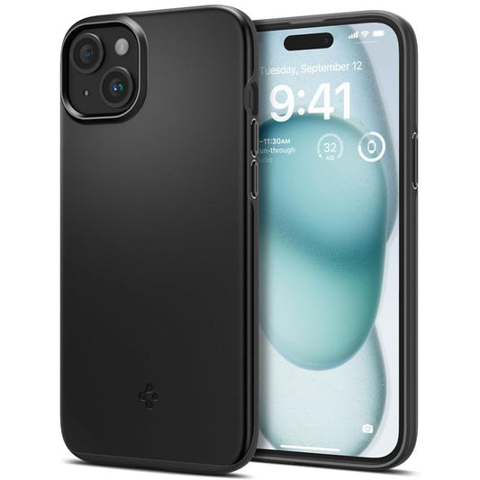 Case for Apple iPhone 15, Spigen, Thin Fit, Black ACS06776