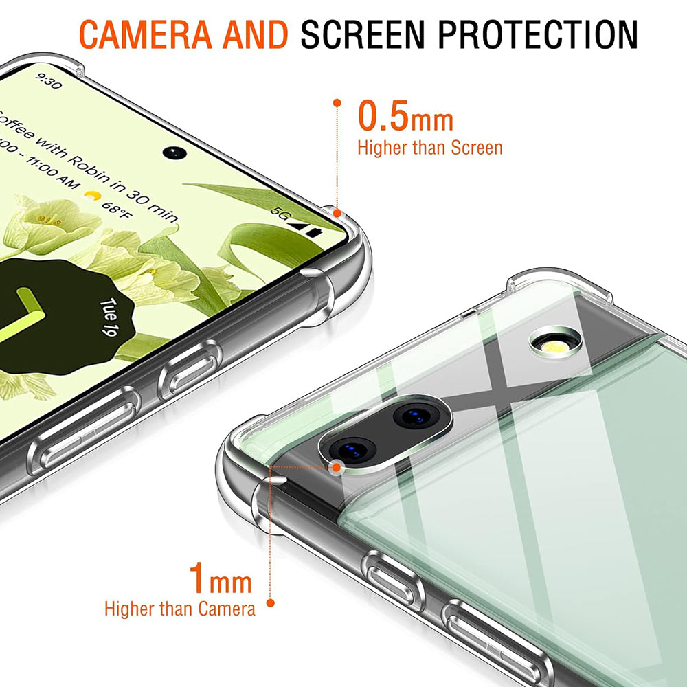 Case for Google Pixel 6a, Techsuit, Shockproof Clear, Transparent