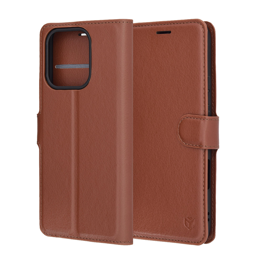 Case for Honor 400 Lite, Techsuit, Leather Folio, Brown