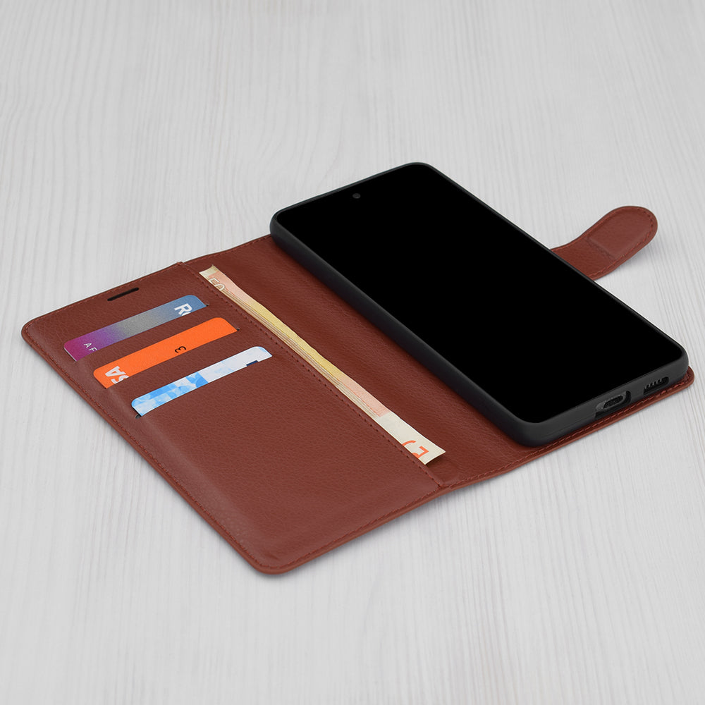 Case for Honor Magic5 Pro, Techsuit, Leather Folio, Brown