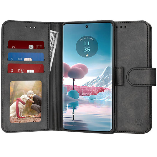 Case for Motorola Edge 40 Neo, Techsuit, Diary Book, Black