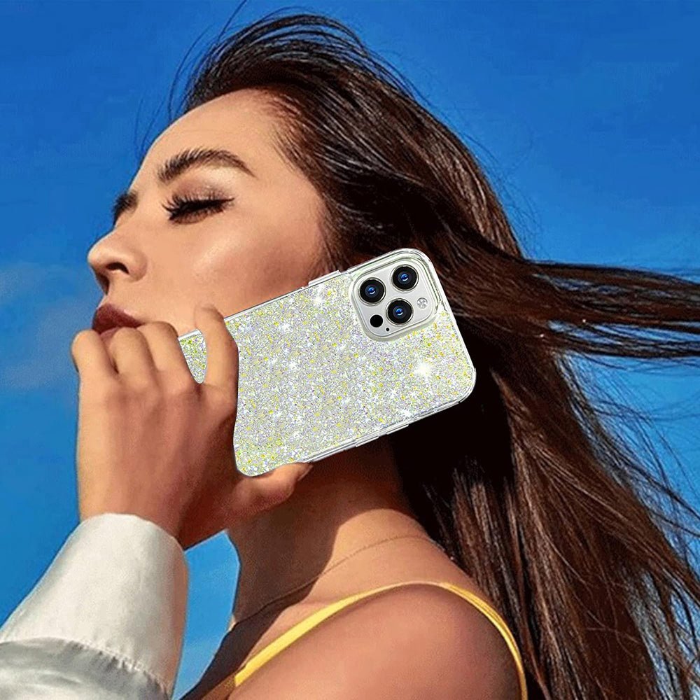 Case for Motorola Moto G14, Techsuit, Sparkly Glitter, Purple